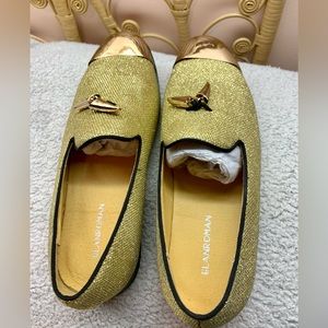 Elanroman gold loafers 8